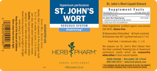 Routine use of Herb Pharm St. John's Wort for mood support.