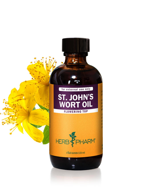 Herb Pharm St. John’s Wort Topical Oil bottle for external use and skin care support.