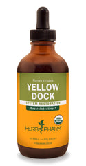 Herb Pharm Yellow Dock liquid extract bottle for gentle digestive support and easy daily use.