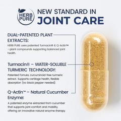 HERB PURE Joint Complex Q-Actin cucumber enzyme bottle supports joint comfort.