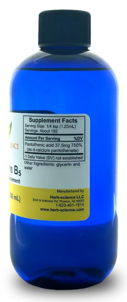 Herb-Science B5 liquid label detail highlighting clean, alcohol-free formula