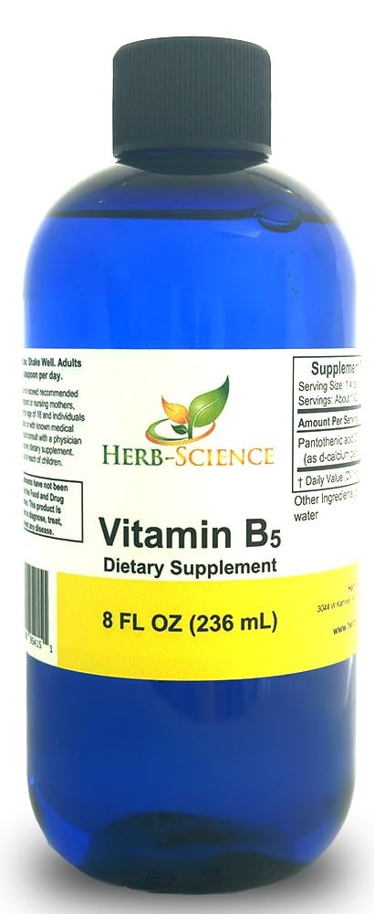 Herb-Science Liquid Vitamin B5 bottle front for daily energy support and clarity