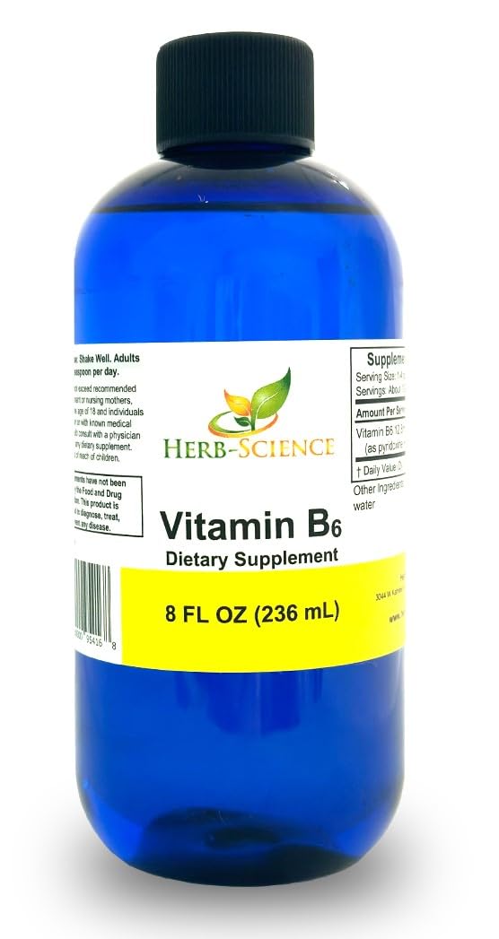 Herb-Science liquid Vitamin B6 drops bottle for daily energy support