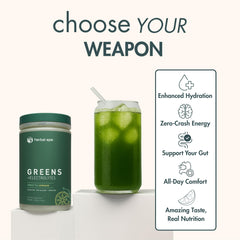 Herbal Ape Daily Greens dissolves easily in water for a smooth, sugar-free refresh.