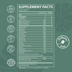 Herbal Ape Daily Greens spoon beside packaging emphasizes clean label and sugar-free promise.