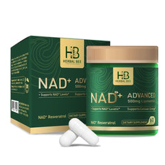 Herbal Bee Liposomal NAD bottle for convenient daily energy support.