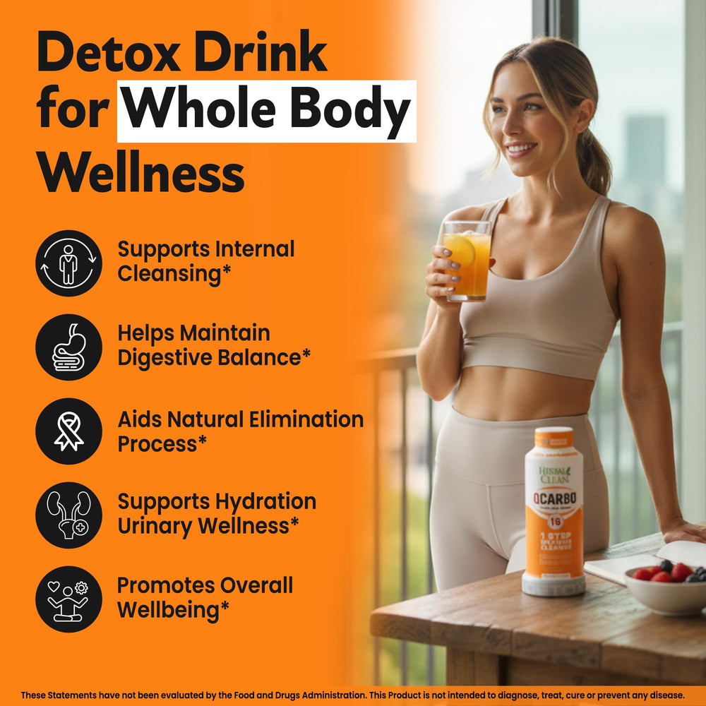 Herbal Clean Qcarbo16 B2 and B12 vitamins on label support daytime energy.