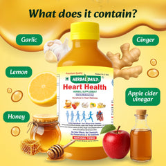 HERBAL DAILY Garlic juice amber bottle highlights circulatory support