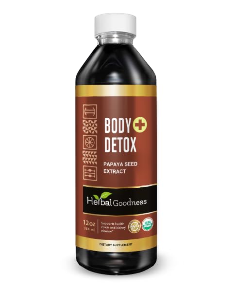 Herbal Goodness Body Detox Liquid bottle close-up highlighting the detox formula