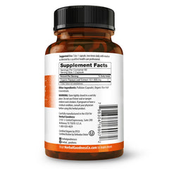 Herbal Goodness Organic ingredients label highlights papaya leaf extract and rice hull concentrate purity