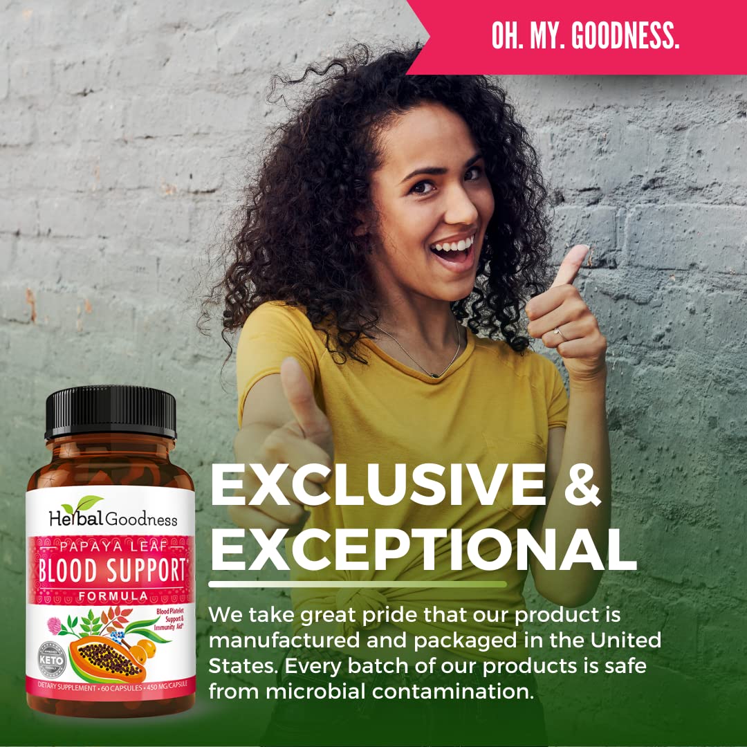 Herbal Goodness organic non-GMO label emphasizing purity.