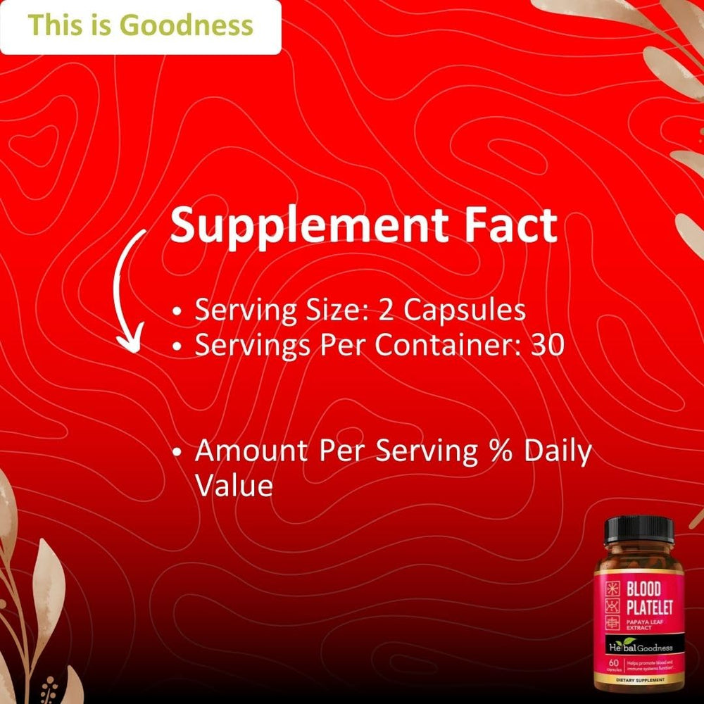 Herbal Goodness 60 count bottle packaging label details