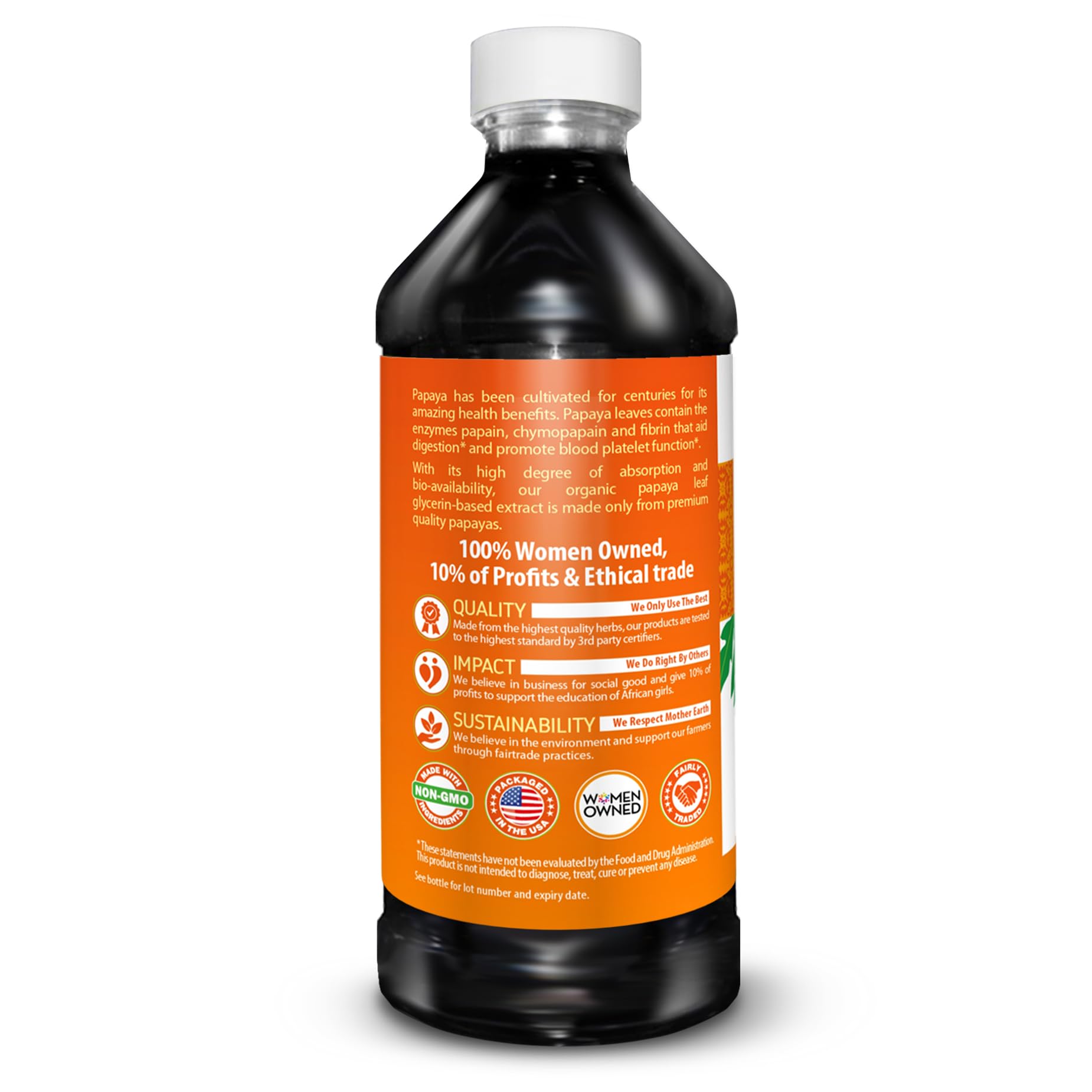 Droppers ready for serving Herbal Goodness papaya leaf extract