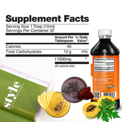 Organic seal on Herbal Goodness papaya leaf extract bottle