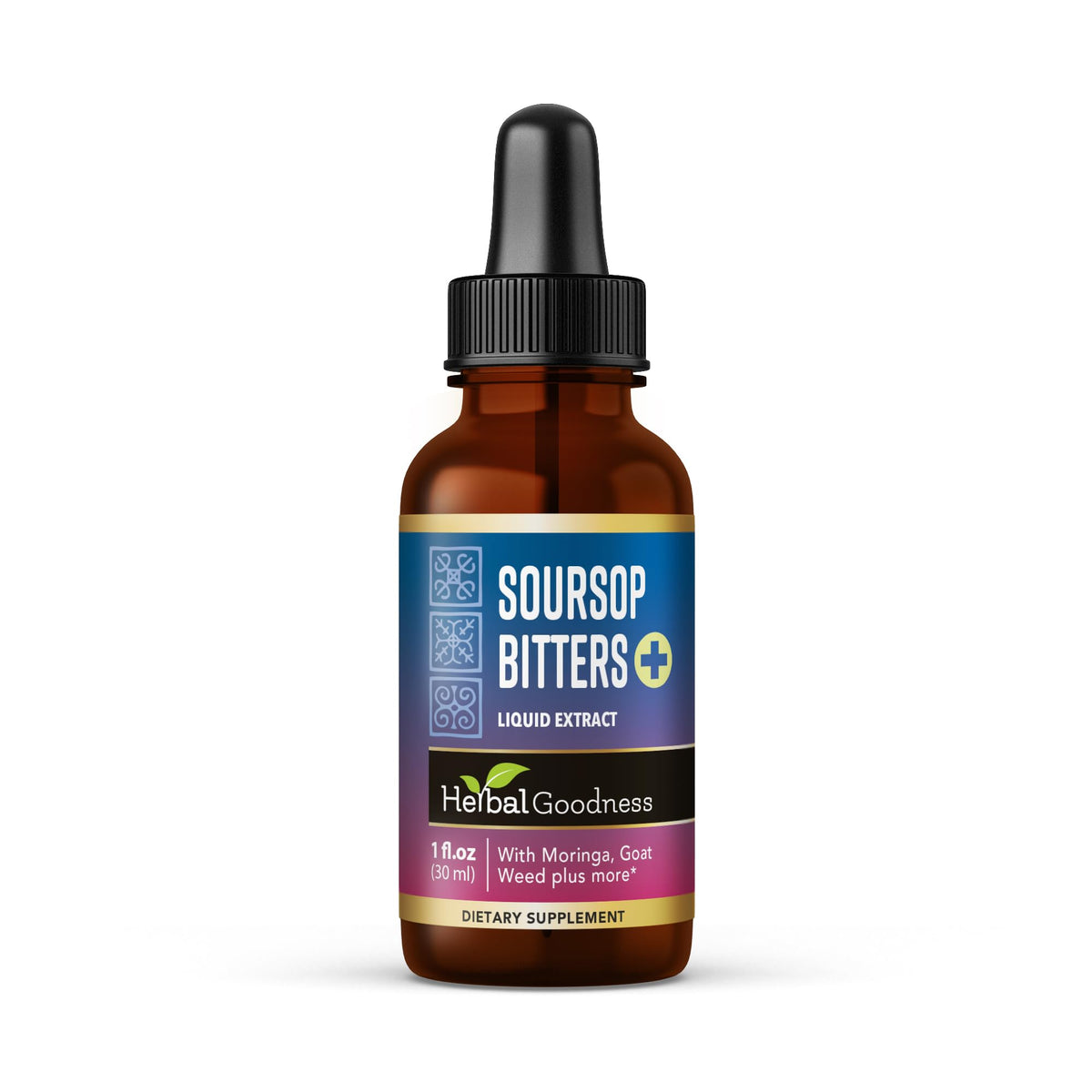 Herbal Goodness Soursop Bitters drops bottle front signaling natural detox support