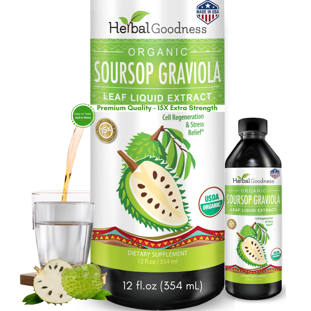 Herbal Goodness Soursop bottle with pour for easy daily use
