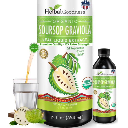 Herbal Goodness Soursop bottle with pour for easy daily use