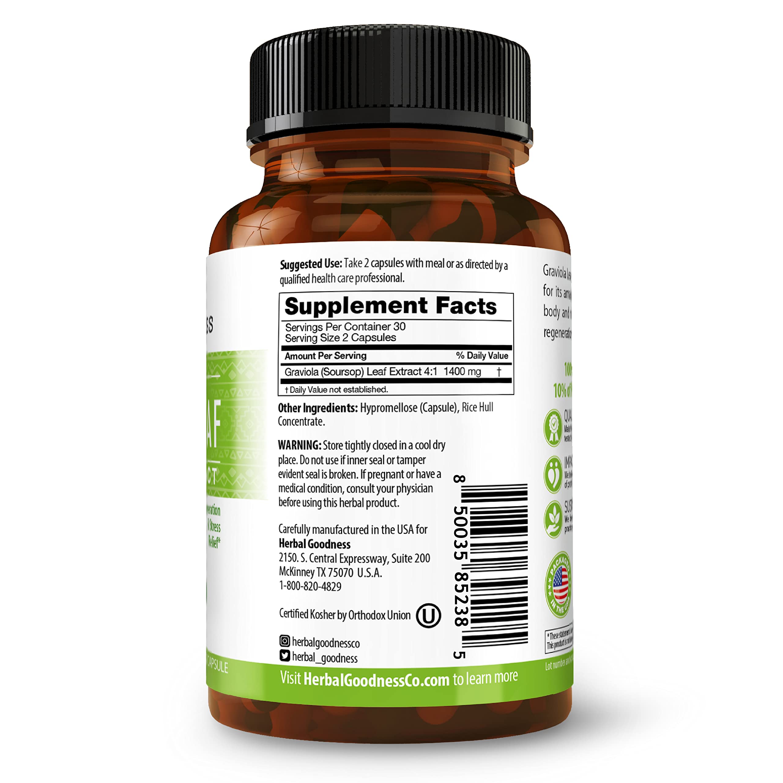 Morning routine with Herbal Goodness Soursop Capsules for daily health support.
