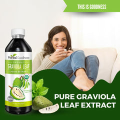 Glycerin-based soursop liquid showing alcohol-free formula