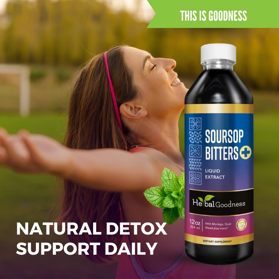 Herbal Goodness Soursop leaves close-up, illustrating plant-based detox support.