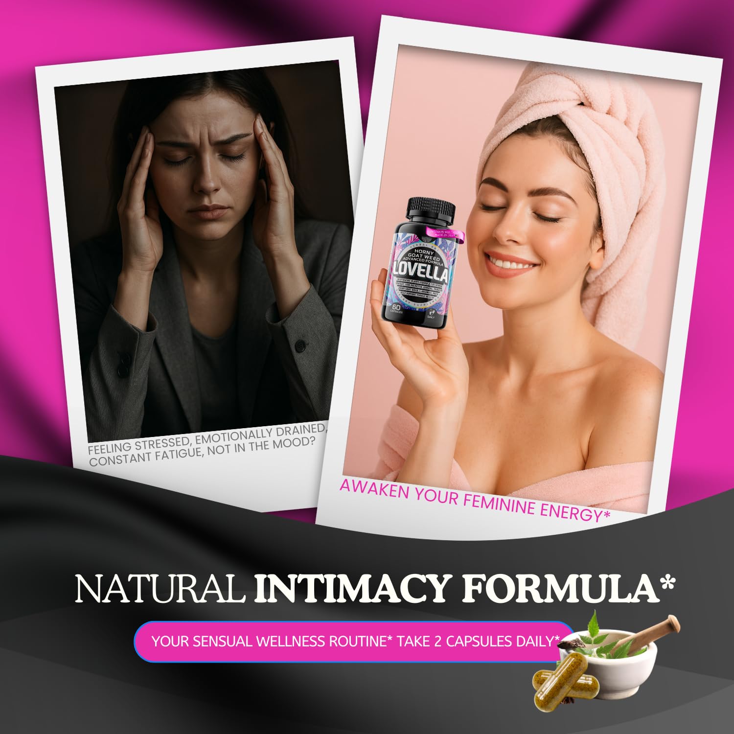 HERBAL HOT Epimedium sagittatum icariin capsules for libido support.