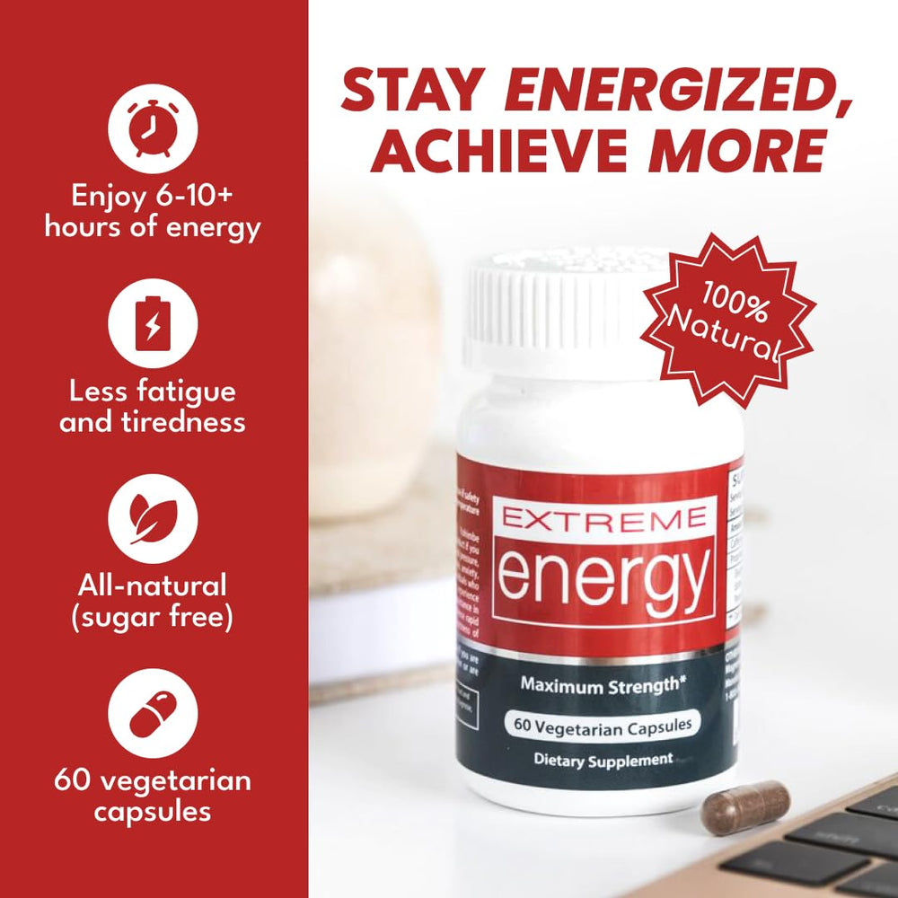 Herbal Nitro Extreme Energy box on desk ready for productivity.