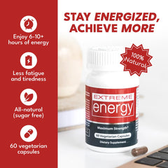 Herbal Nitro Extreme Energy box on desk ready for productivity.
