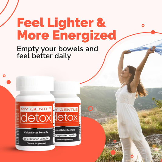 Herbal Nitro My Gentle Detox capsules pack for easy daily constipation relief