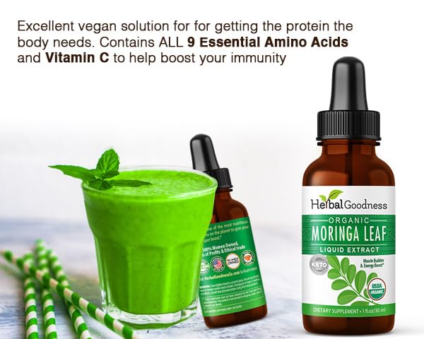 Herbal Papaya Moringa Extract Liquid Drops added to juice for a convenient pick-me-up.
