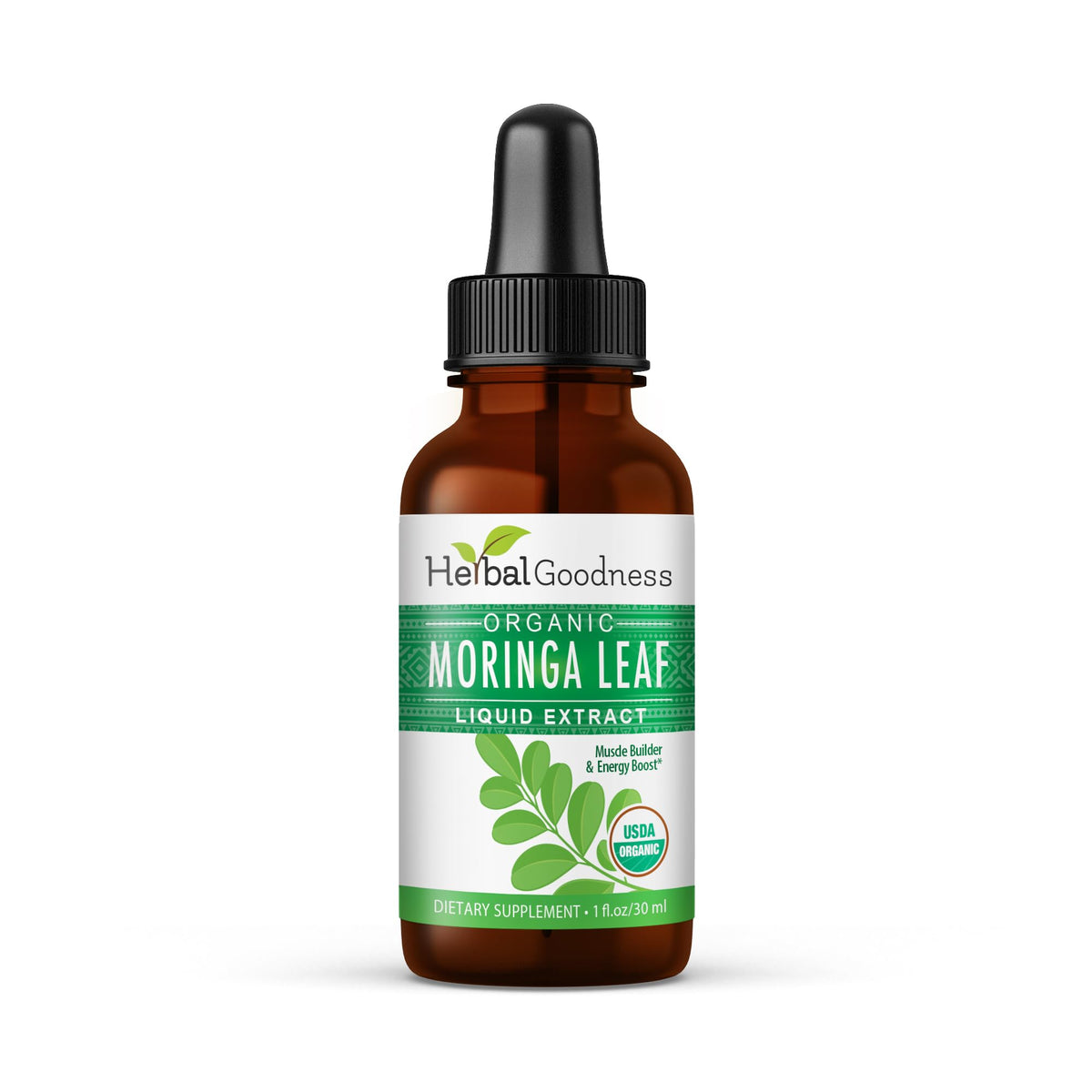 Herbal Papaya Moringa Extract Liquid Drops bottle on kitchen counter for quick daily energy support.