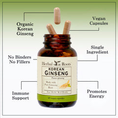 Herbal Roots 60 Vegan Capsules for convenient daily energy support