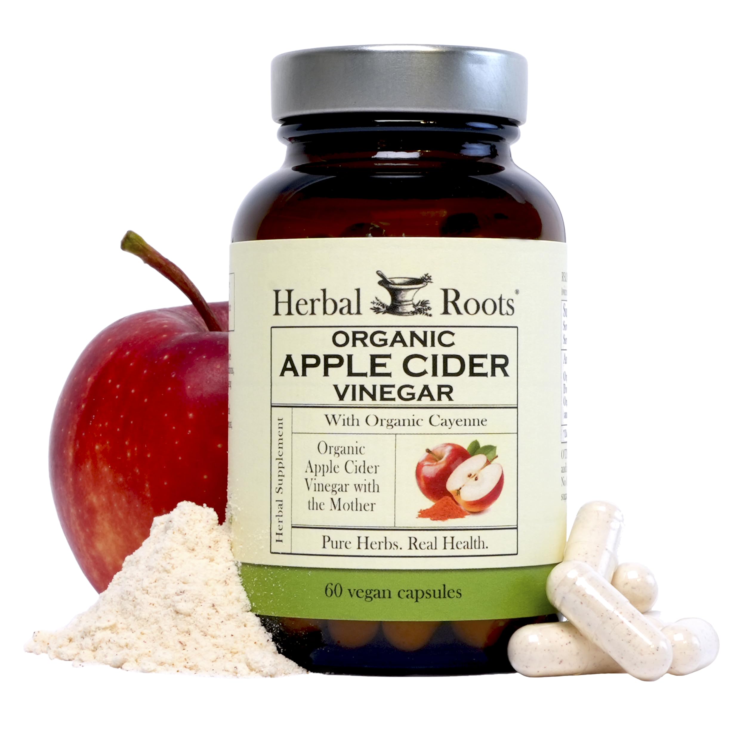 Herbal Roots Apple Cider Vinegar Capsules bottle for easy daily support