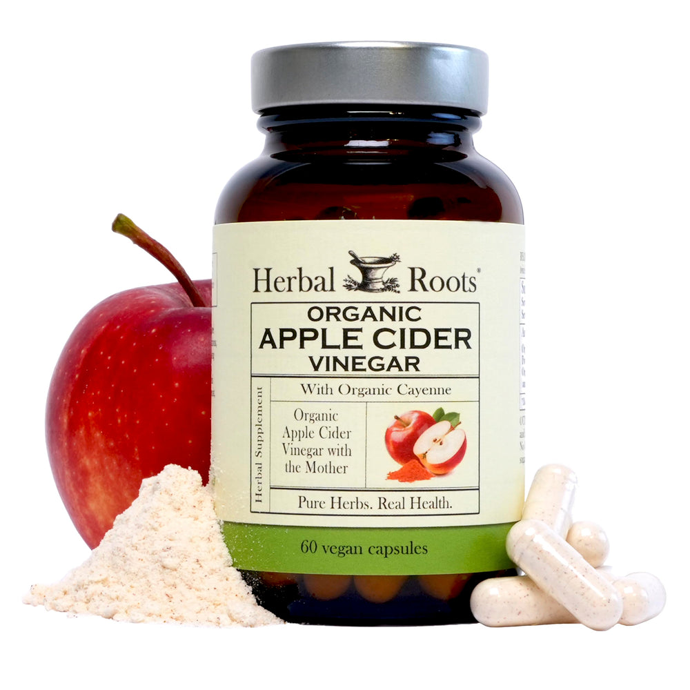 Herbal Roots Apple Cider Vinegar Capsules bottle for easy daily support