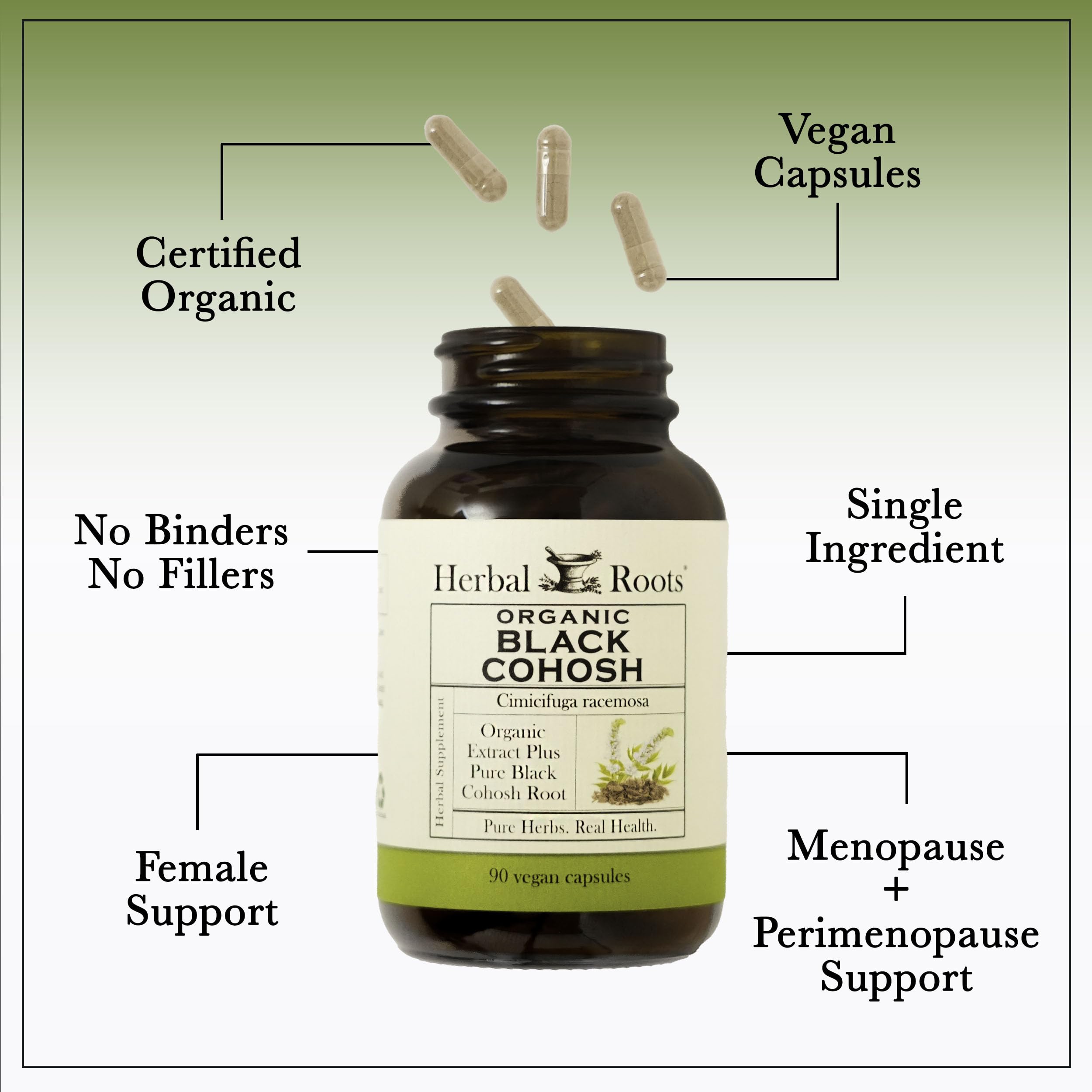 Herbal Roots cGMP facility label reflecting quality manufacturing standards.