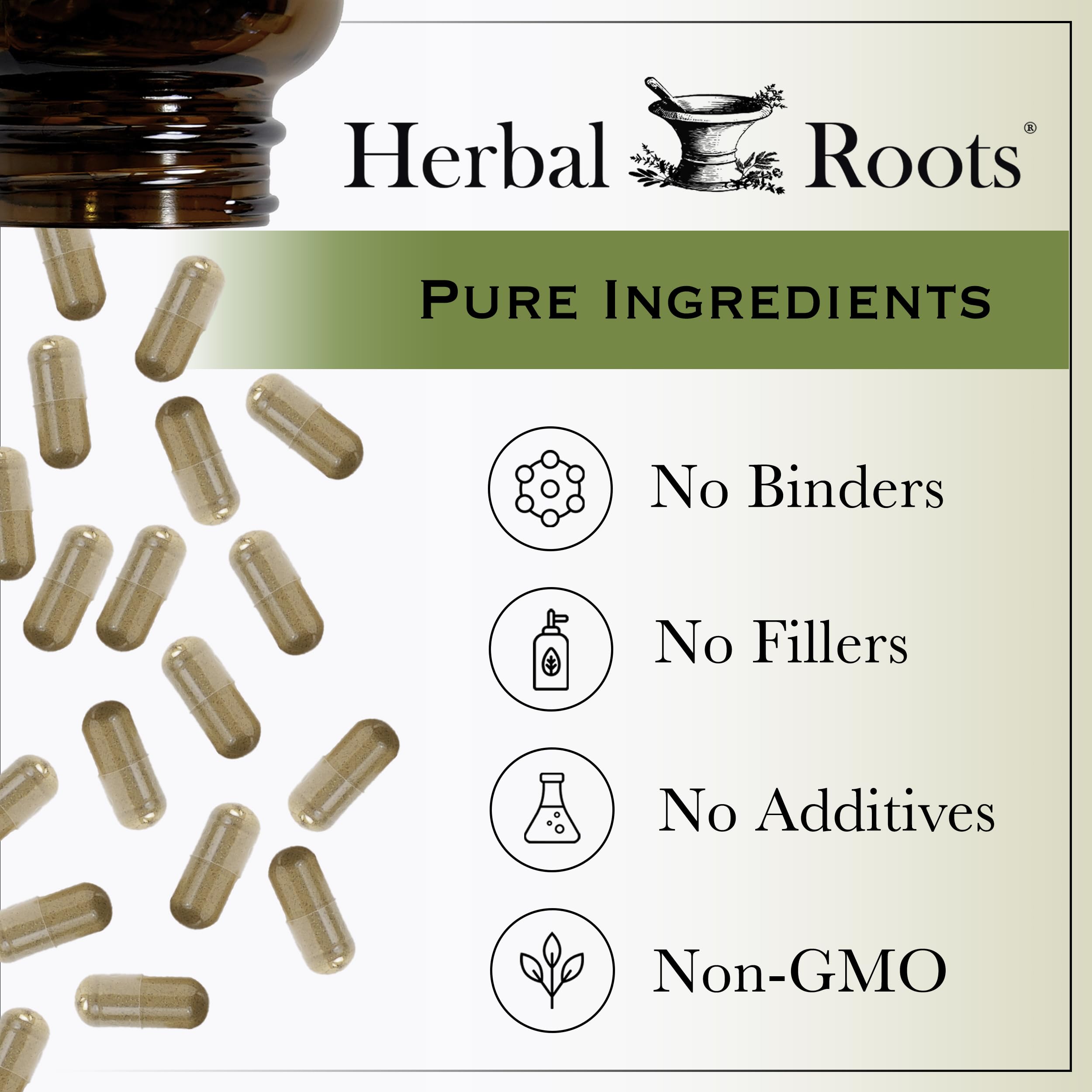 Herbal Roots Cordyceps capsules daily-use shot suggests easy integration