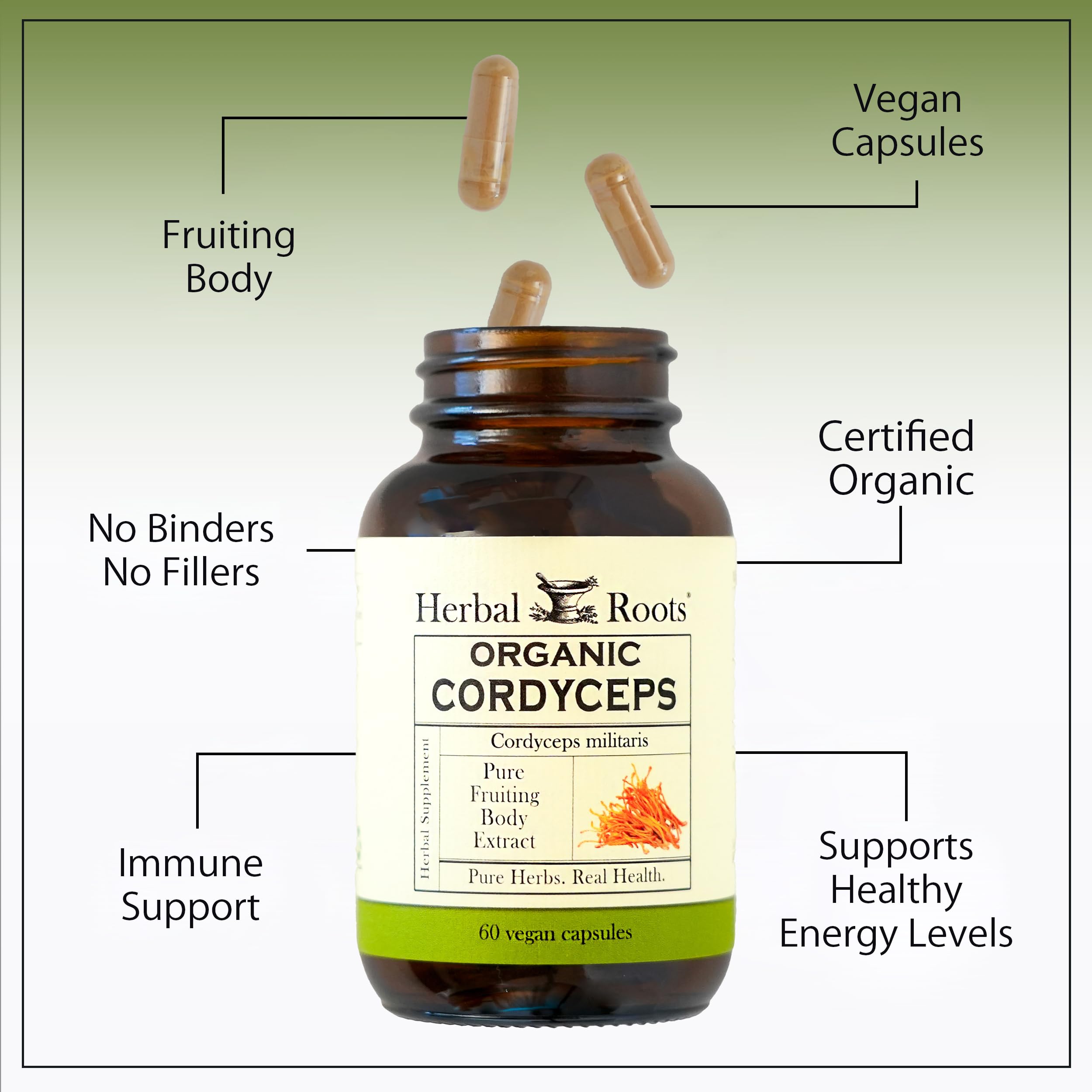 Herbal Roots organic seal on packaging emphasizes purity and standards
