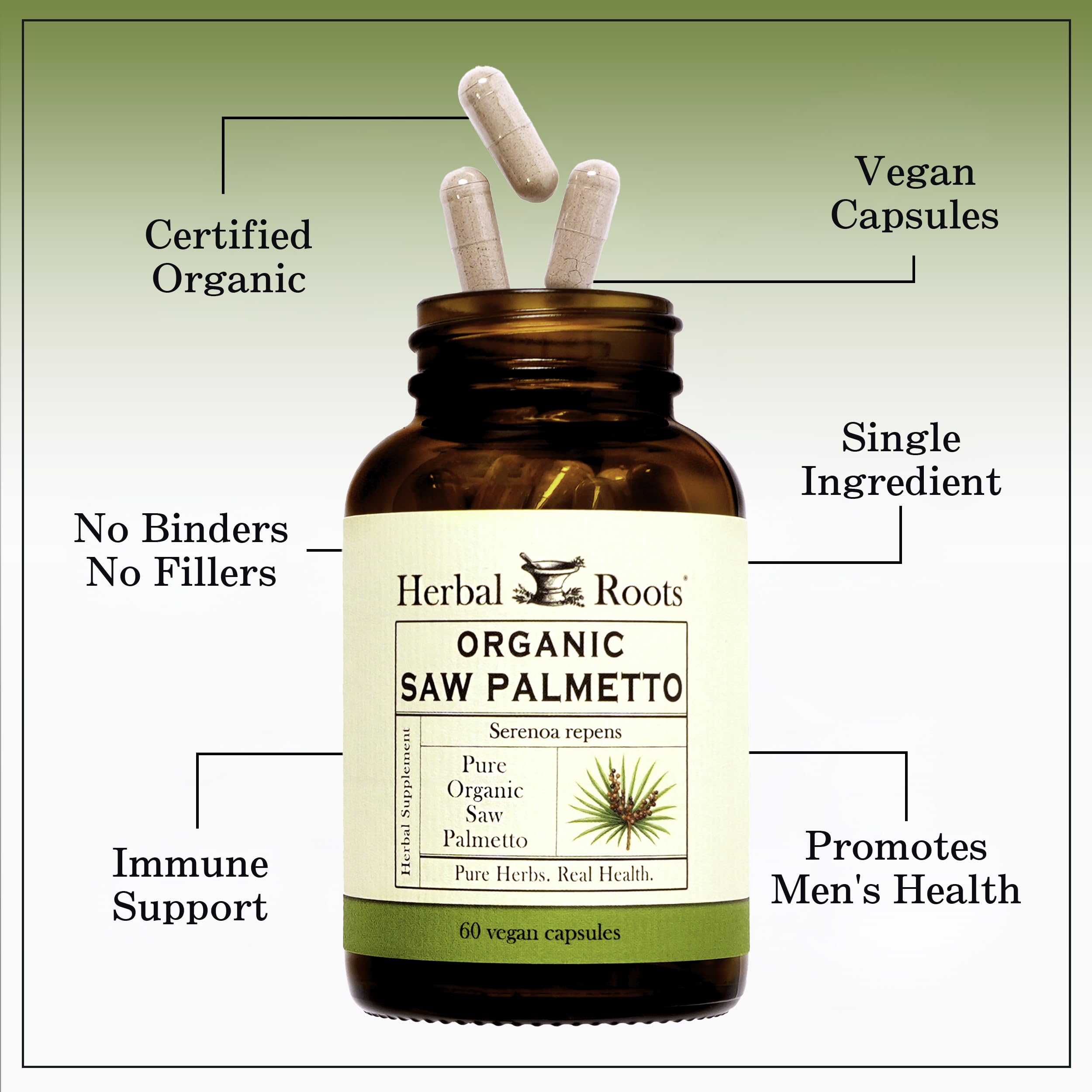 Herbal Roots packaging emphasizes organic, third-party tested quality.