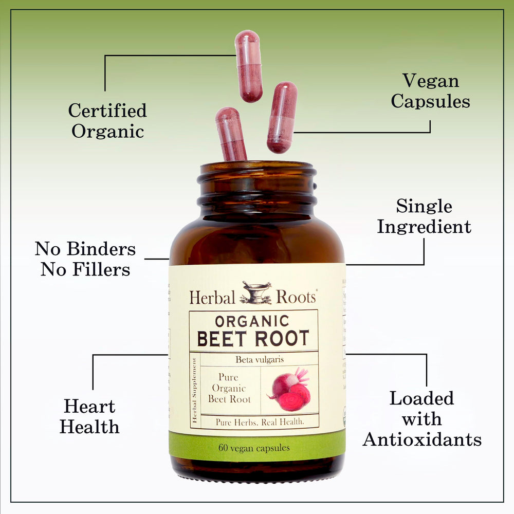 Herbal Roots vegan capsules dosage setup demonstrates convenient daily intake.