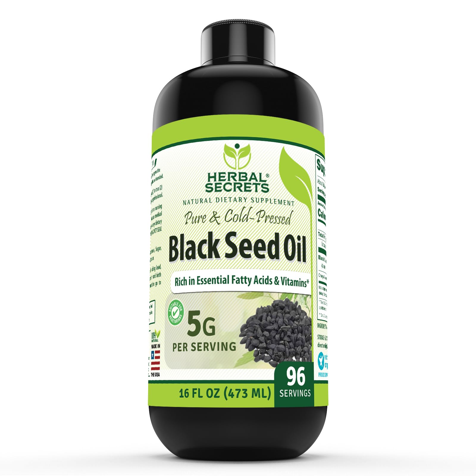 Herbal Secrets Black Seed Oil 16oz bottle for daily use