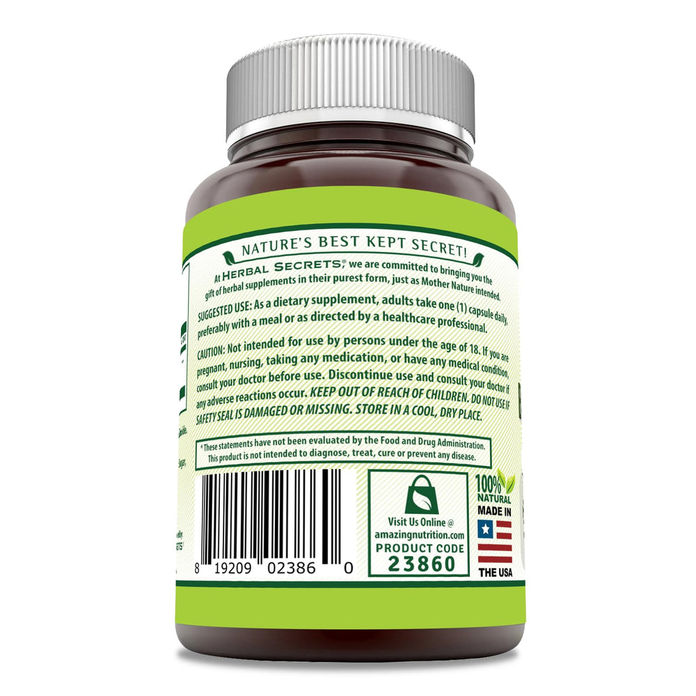 Herbal Secrets Boswellia bottle close-up emphasizes GMP and USA-made quality