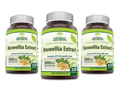 Herbal Secrets Boswellia Serrata extract bottle with 120 capsules for daily wellness