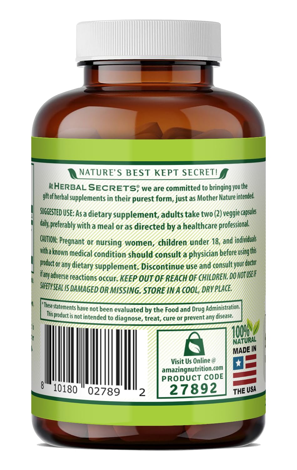 Herbal Secrets Holy Basil 3-pack packaging highlights usa-made quality and potency.