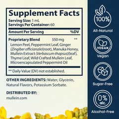 BREATHE bottle label close-up highlighting GMO-free USA-made quality.
