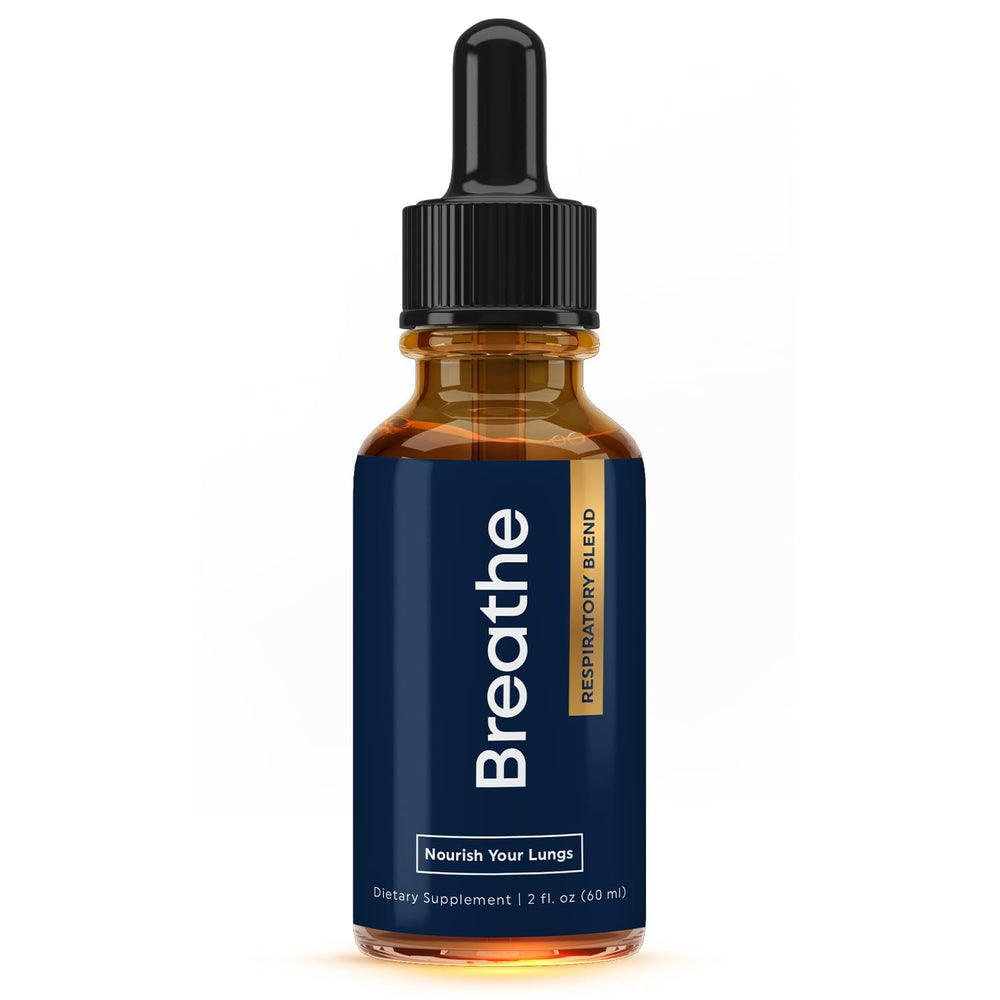 Herbal Tea Therapy BREATHE bottle front for daily lung support.