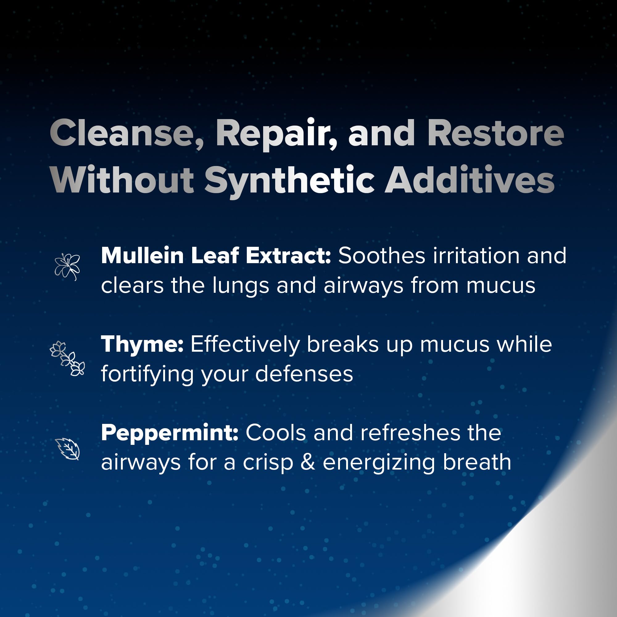 Lung Renew PM label close-up highlighting GMO-free USA-made formula by Herbal Tea Therapy