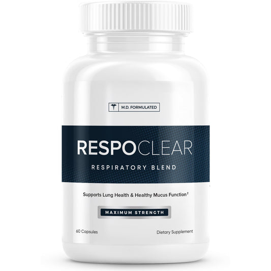 Herbal Tea Therapy RespoClear bottle front, easy daily respiratory support