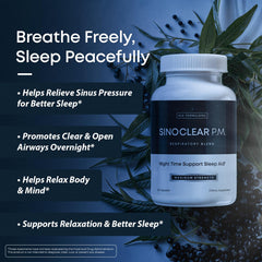 Herbal Tea Therapy SinoClear PM bottle cap close-up showing secure lid for sleep routines