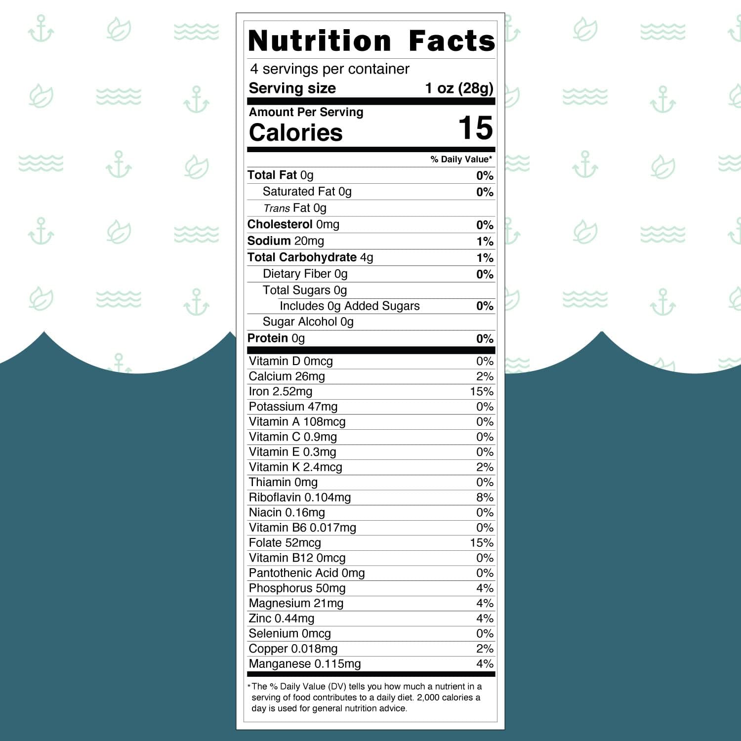 Herbal Vineyards Gold Sea Moss packaging close-up, non-GMO and clean sourcing