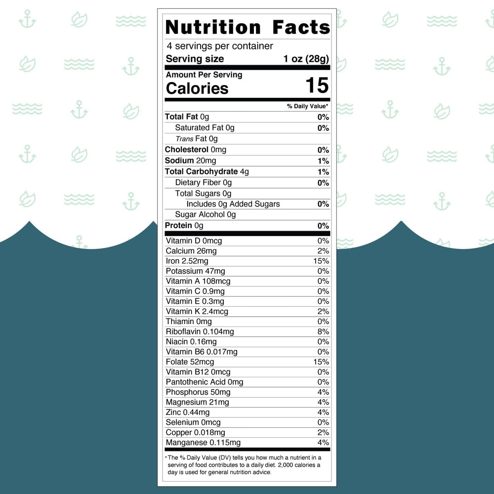 Herbal Vineyards Gold Sea Moss packaging close-up, non-GMO and clean sourcing