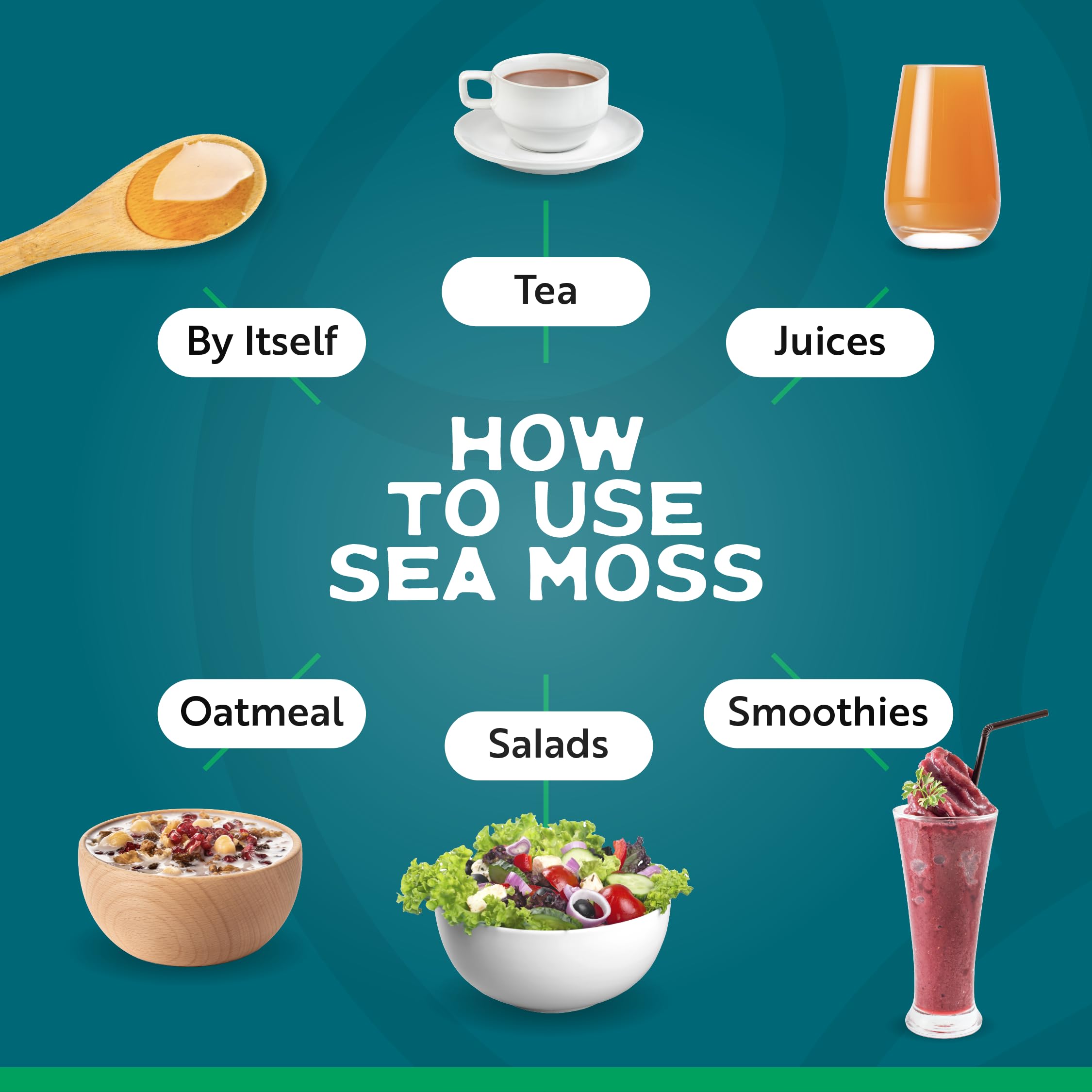 Herbal Vineyards Gold Sea Moss smoothie glass, creamy color, energizing start
